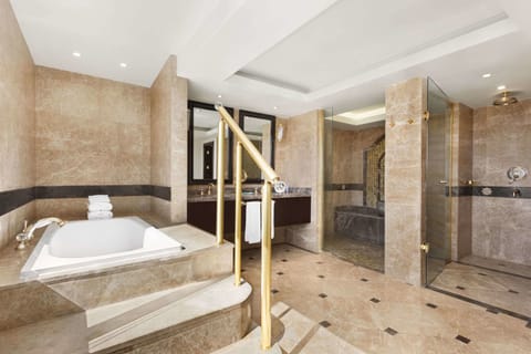 Presidential Suite, 1 King Bed, Smoking | Bathroom | Deep soaking tub, rainfall showerhead, hair dryer, bathrobes