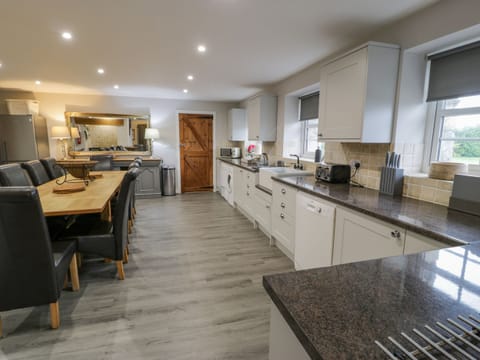 Fridge, dishwasher, electric kettle, toaster