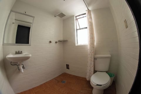 Shower, towels, soap, shampoo