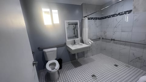 Standard Room, Accessible | Bathroom | Shower, rainfall showerhead, towels, soap