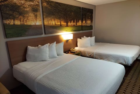 Room, 2 Queen Beds, Accessible, Non Smoking (Mobility) | Desk, iron/ironing board, free WiFi, bed sheets