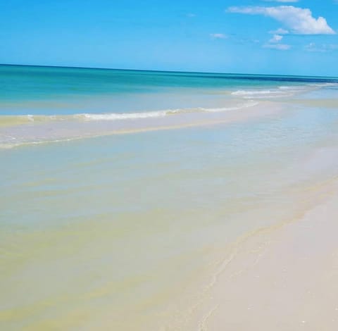 Private beach, white sand