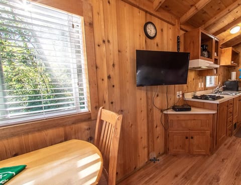 Fridge, microwave, coffee/tea maker, toaster