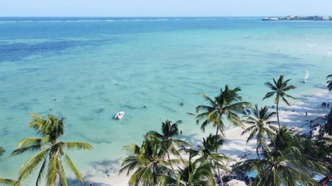On the beach, white sand