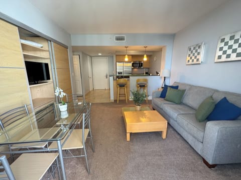 40-inch flat-screen TV with cable channels, TV