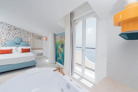 Junior Suite, Balcony, Sea View | Premium bedding, minibar, in-room safe, soundproofing