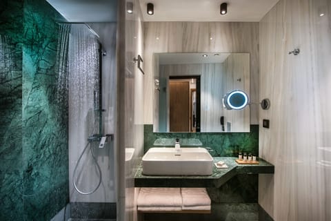 Deluxe Room | Bathroom | Shower, rainfall showerhead, free toiletries, hair dryer