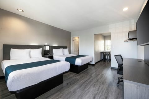 Deluxe Room, 2 Double Beds, Non Smoking, Refrigerator & Microwave | 1 bedroom, desk, iron/ironing board, free WiFi