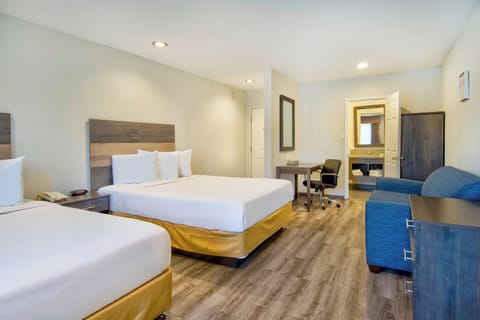 Deluxe Room, 2 Double Beds, Non Smoking, Refrigerator & Microwave | 1 bedroom, desk, iron/ironing board, free WiFi