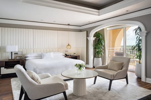 Premium bedding, down comforters, minibar, in-room safe