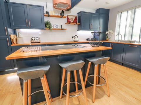 Fridge, dishwasher, cookware/dishes/utensils