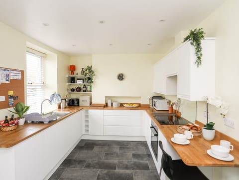 Fridge, dishwasher, electric kettle, toaster