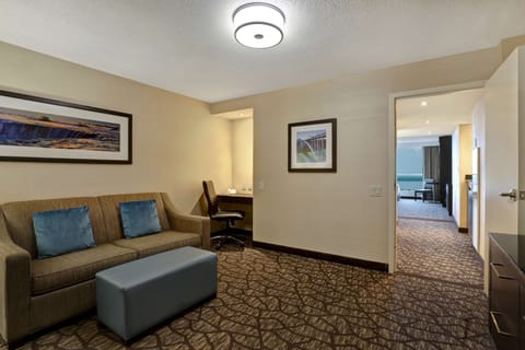 2 Queen Beds Accessible Suite with Sofa Bed and view of Canadian Falls - Floors 10-24 | Living area | Flat-screen TV, pay movies