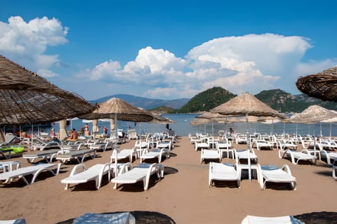 Private beach nearby, sun loungers, beach umbrellas, beach towels