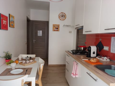 Mini-fridge, oven, stovetop, espresso maker