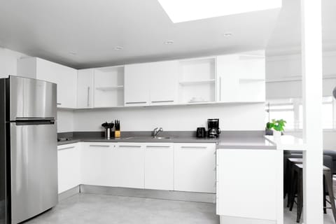 Superior Apartment | Private kitchen | Full-size fridge, microwave, stovetop, dishwasher