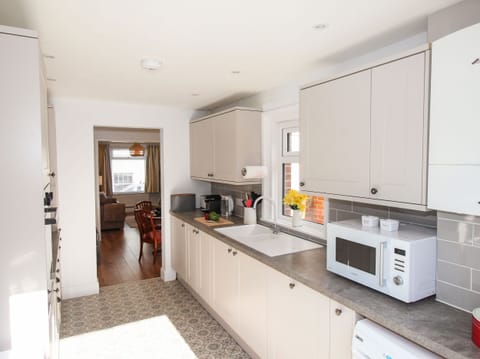 Fridge, dishwasher, electric kettle, toaster