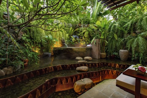 Bungalow Suite with Outdoor Bathtub | Bathroom | Separate tub and shower, deep soaking tub, hydromassage showerhead