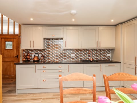 Fridge, dishwasher, electric kettle, toaster