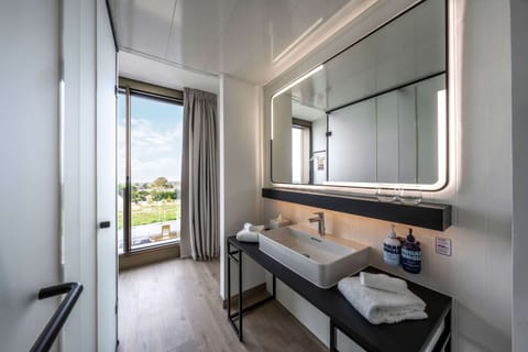 Suite | Bathroom | Shower, rainfall showerhead, eco-friendly toiletries, hair dryer