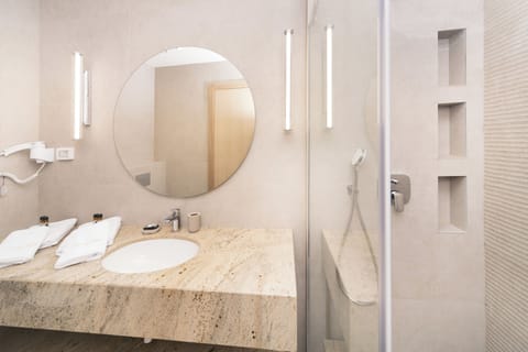 Standard Double or Twin Room | Bathroom | Shower, hair dryer, slippers, towels