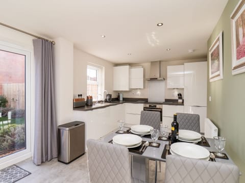 Fridge, dishwasher, electric kettle, toaster
