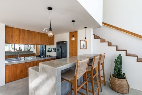 Superior Villa | Private kitchen | Fridge, stovetop, dishwasher, cookware/dishes/utensils