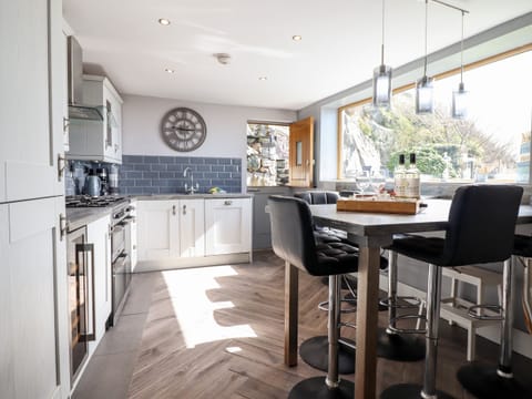 Fridge, dishwasher, electric kettle, toaster