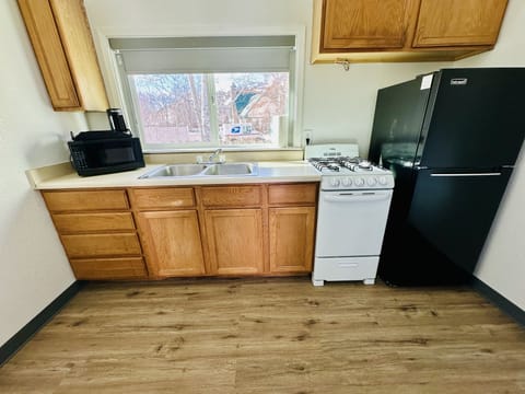 Fridge, microwave, coffee/tea maker