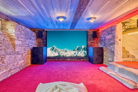 Luxury Chalet, 3 Bedrooms, Sauna | Living area | 50-inch flat-screen TV with satellite channels, TV