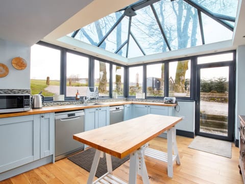 Fridge, dishwasher, electric kettle, toaster
