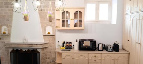 Fridge, microwave, oven, espresso maker