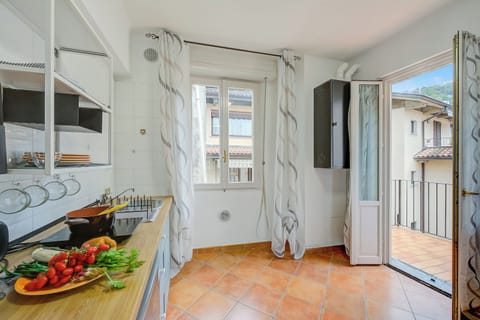 Fridge, microwave, stovetop, espresso maker