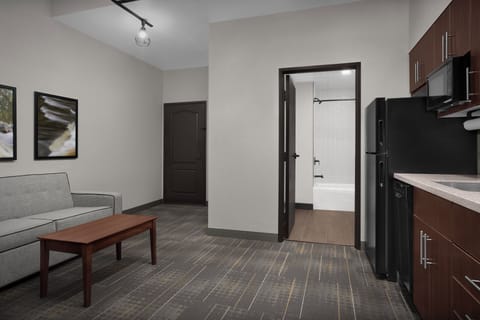 Studio Suite, 1 King Bed with Sofa bed (No Windows) | Living area | 32-inch flat-screen TV with cable channels, TV