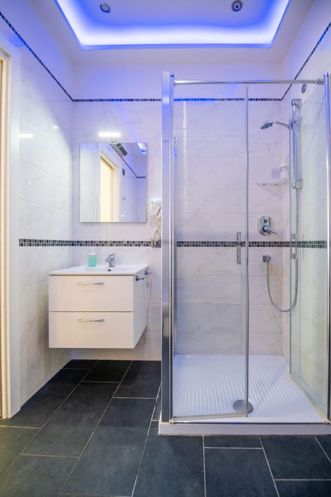 Deluxe Studio | Bathroom | Shower, rainfall showerhead, hair dryer, bidet