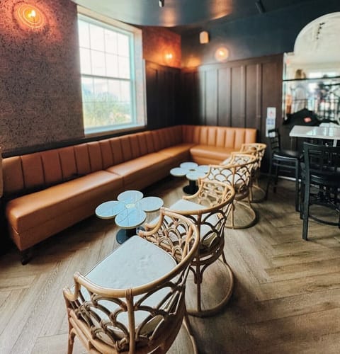 Dinner served, beach views 