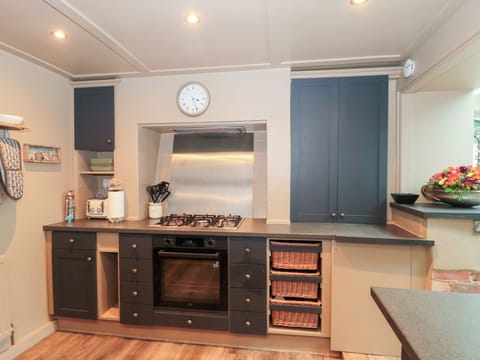 Fridge, dishwasher, cookware/dishes/utensils