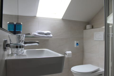 Double Room | Bathroom | Shower, hair dryer, towels