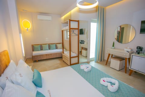 Comfort Triple Room, Terrace, City View | Desk, blackout drapes, soundproofing, iron/ironing board