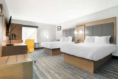 Standard Room, 2 Queen Beds, Non Smoking, Refrigerator & Microwave | Desk, laptop workspace, soundproofing, iron/ironing board