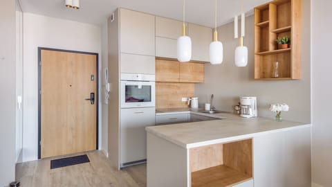 Studio Suite (1314) | Private kitchenette | Fridge, stovetop, electric kettle, cookware/dishes/utensils