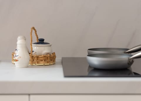 Mini-fridge, microwave, stovetop, electric kettle