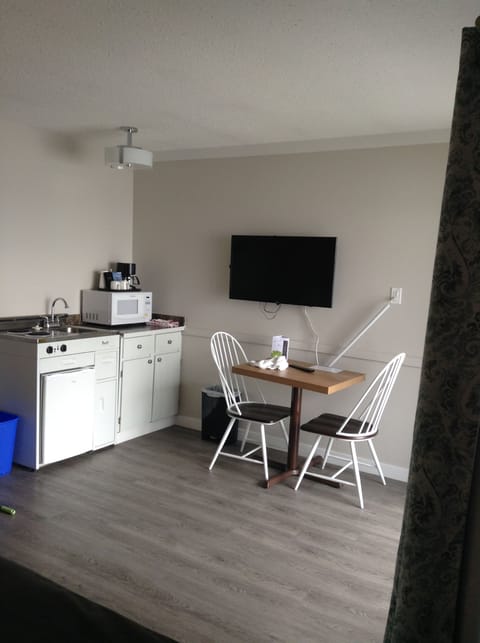 Waterfront Queen | Private kitchenette | Mini-fridge, coffee/tea maker