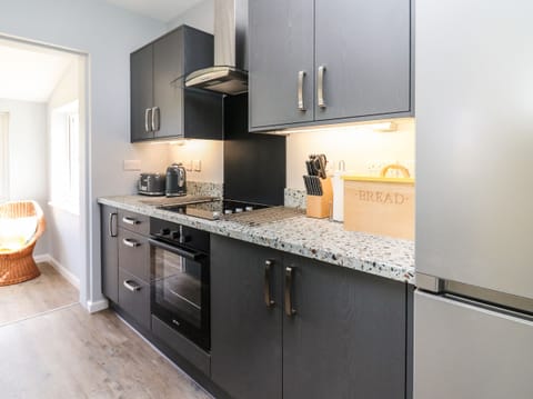 Fridge, dishwasher, electric kettle, toaster