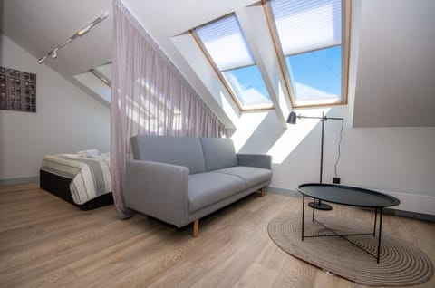 City Studio Suite | Living area | 55-cm Smart TV with cable channels, TV