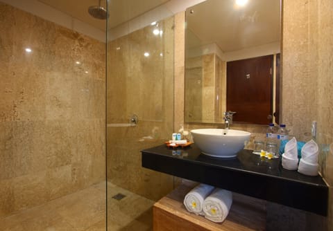 Deluxe Room | Bathroom | Shower, rainfall showerhead, free toiletries, hair dryer