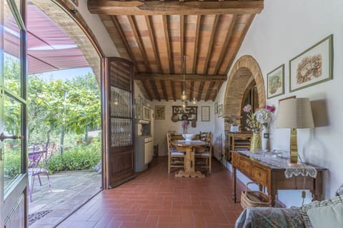 House | Living area | 32-inch flat-screen TV with cable channels, TV, fireplace