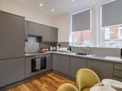 Fridge, dishwasher, electric kettle, toaster