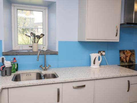 Fridge, dishwasher, electric kettle, toaster