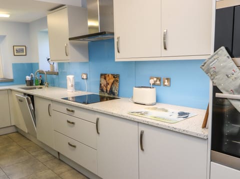 Fridge, dishwasher, electric kettle, toaster